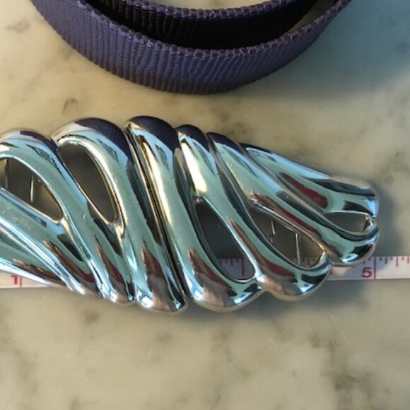 DOTTY SMITH Vintage Silver Belt Buckle & Interchangeable Purple Belt Strip main image 11